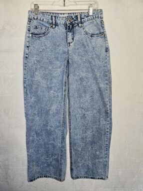 Love Soho Wide Leg Light Wash All Over Bow Pattern Jeans Women's Size 5